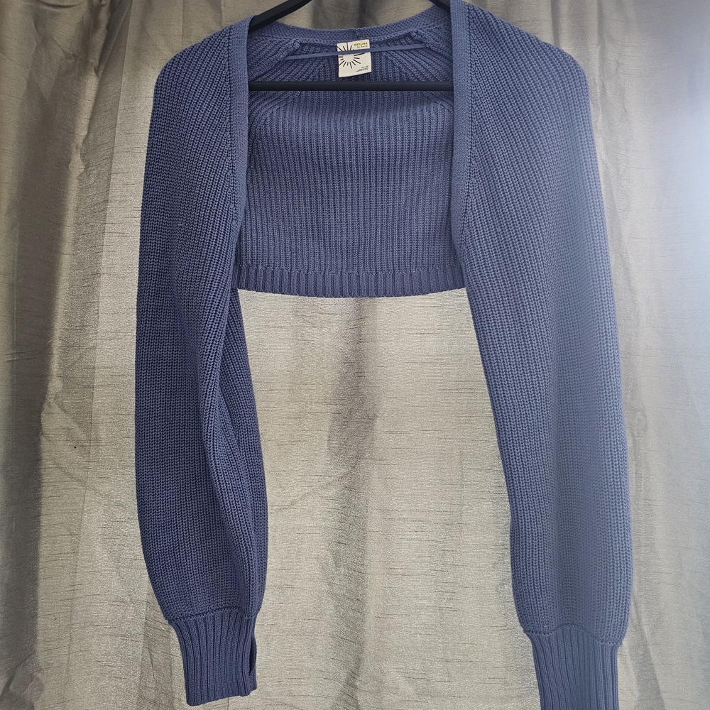 Aerie Navy Knit Shrug